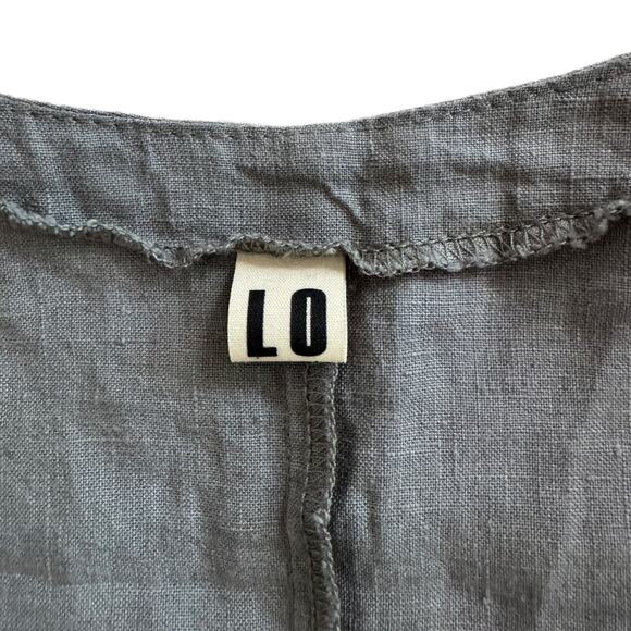 Lenok Len Ok 3/4 Sleeve 100% Linen Blue Tunic V Neck Dress w Pockets Size XS - Picture 5 of 6